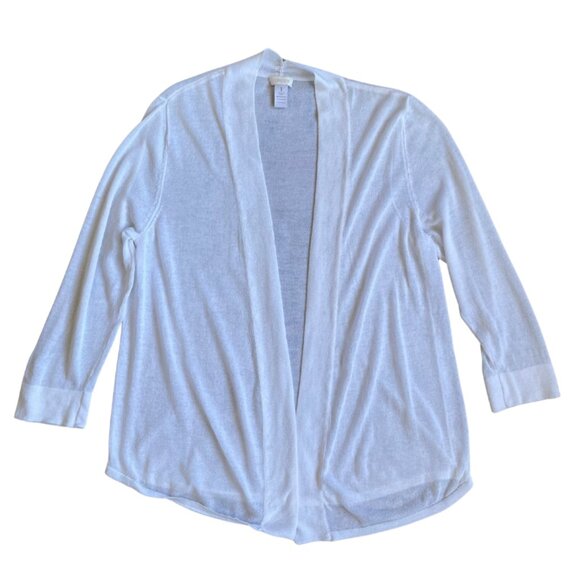chicos white sheer cardigan size 1 (small) - Picture 2 of 10